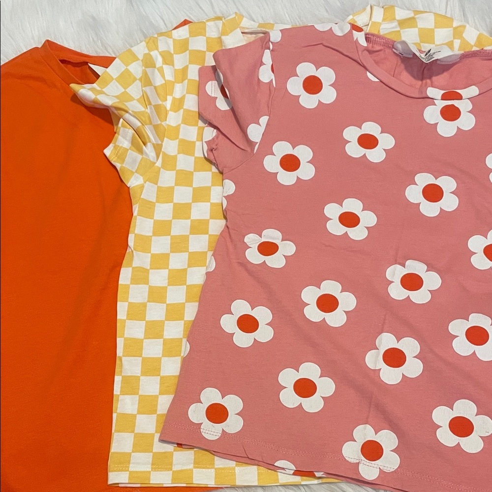 H&M Pink Floral and Orange Kids Tees